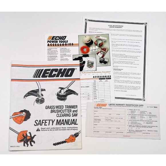 1988 ECHO Grass/Weed Trimmer Brushcutter and Clearing Saw User's SAFETY MANUAL - Picture 1 of 2